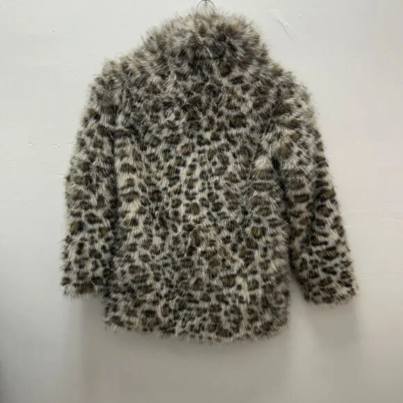 K-159 Wild Fable Women's XXS Leopard Print Faux Fur Jacket - Picture 4 of 4